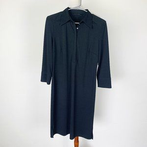 Elie Tahari Small Black Long Sleeve Dress Snap